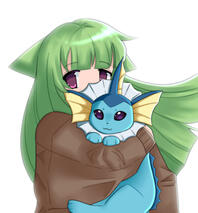 greenie + vaporeon